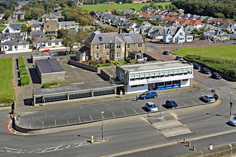 An aerial view of Ayr seafront area, South Ayrshire