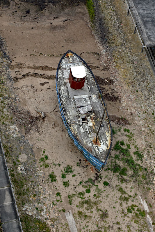 Ayr seafront boat, dry dock, South Ayrshire