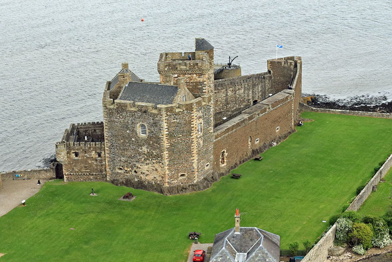 An aerial view of Blackness Castle, River Forth, Linlithgow, West Lothian