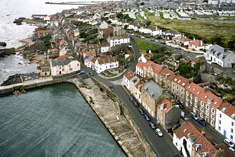 An aerial view of Cellardyke or Skinfast Haven, Anstruther, East Neuk of Fife