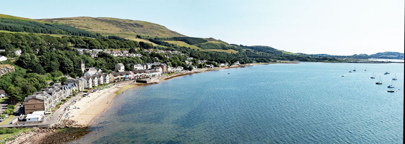 An aerial view of Fairlie, North Ayrshire