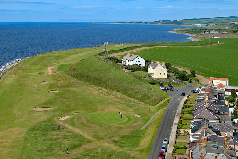 An aerial view of Girvan Golf Club, South Ayrshire, Scotland