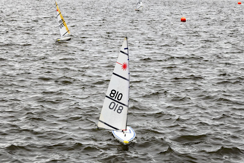 Model yacht racing in the Beach Park, Irvine, North Ayrshire