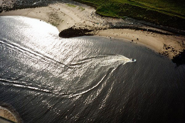 An aerial view of Boat Wake, Irvine Beach Park, North Ayrshire