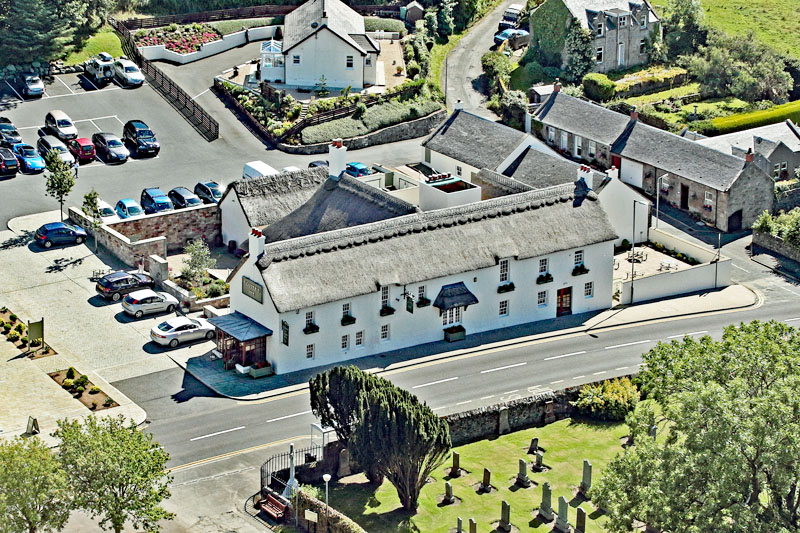 An aerial view of Souter's Inn, Kirkoswald, South Ayrshire