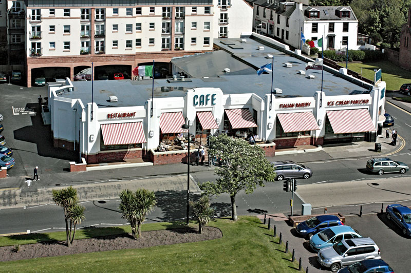 An aerial view of Nardini's, Largs, North Ayrshire