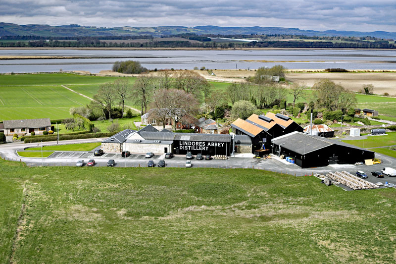 An aerial view of Lindores Abbey Distillery, Newburgh, Fife
