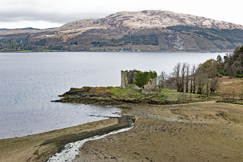 An aerial view of Loch Fyne Castle Lachlan, Argyll & Bute