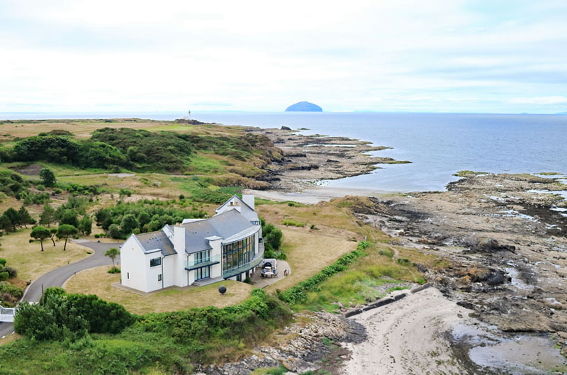 An aerial view of Maidens Village, designer house, Maidens, South Ayrshire