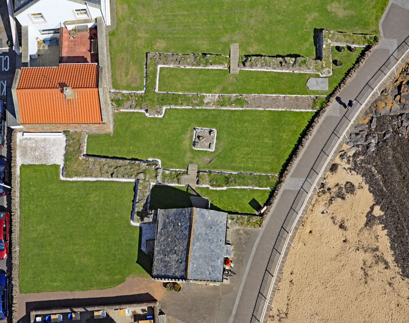 An aerial view of St Andrews Chapel, North Berwick, East Lothian