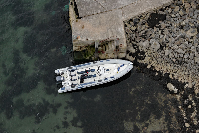 An aerial view of Port Appin boat trips, north of Oban, Argyll & Bute
