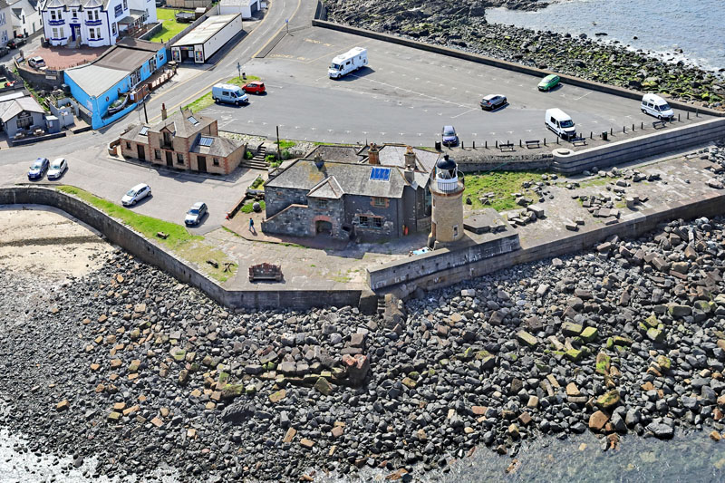 An aerial view of Portpatrick Harbour and Hotel, Dumfries & Galloway