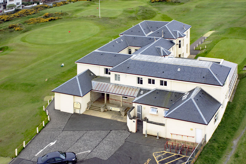 An aerial view of St Nicholas golf club, Prestwick, South Ayrshire
