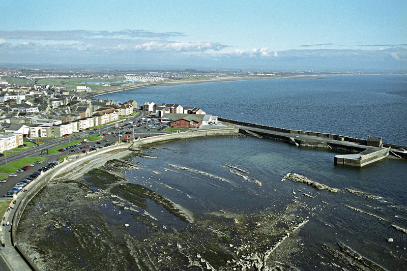 An aerial view of Saltcoats, North Ayrshire