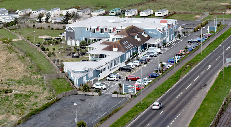 An aerial view of The Waterside Hotel by Seamill and West Kilbride, North Ayrshire