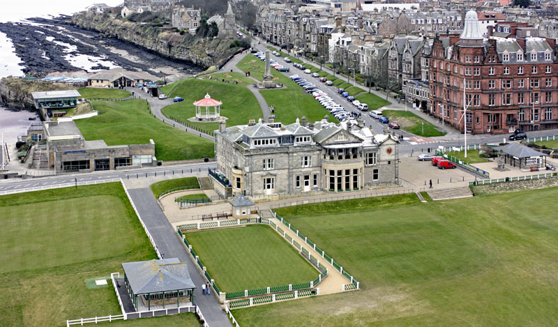An aerial view of Old Course, St Andrews, Fife