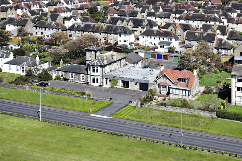 An aerial view of Tower Hotel, Troon, South Ayrshire