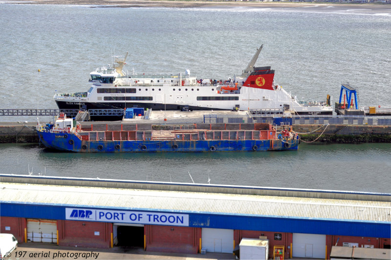 The Glen Sannox ferry, leaving Troon Ferry Terminal, South Ayrshire