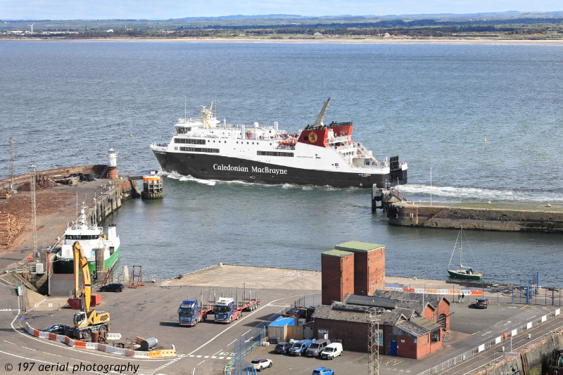 The Glen Sannox ferry, leaving Troon Ferry Terminal, South Ayrshire