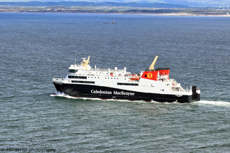 The Glen Sannox ferry, leaving Troon Ferry Terminal, South Ayrshire