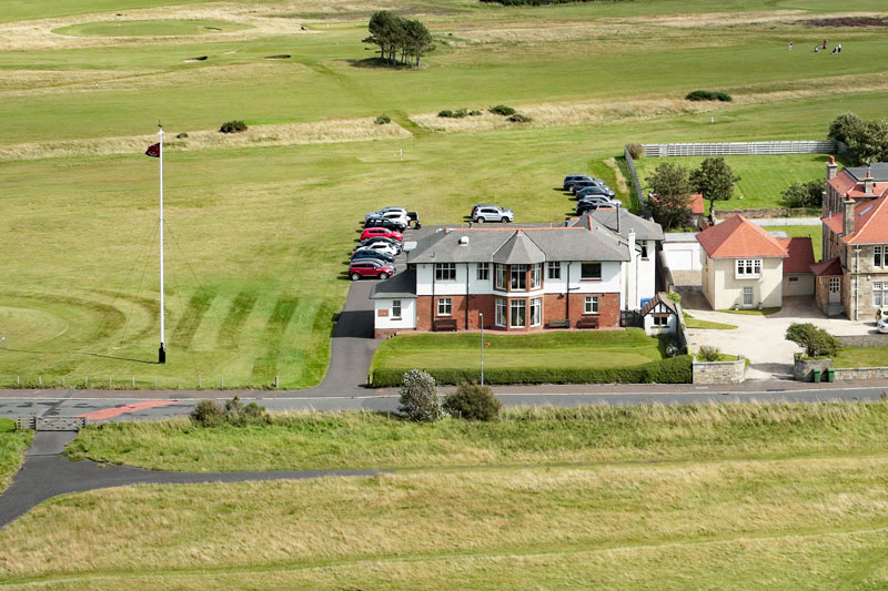 An aerial view of The Ladies' Clubhouse, Troon, South Ayrshire