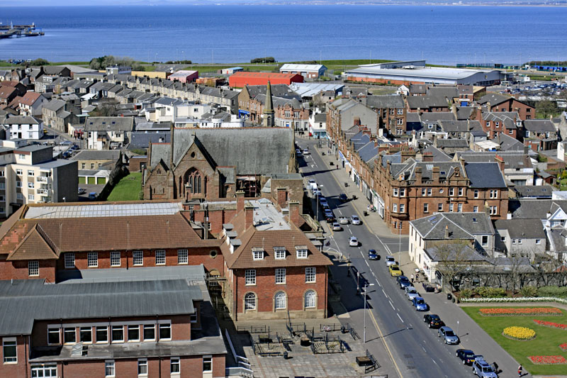 An aerial view of The Library, Troon, South Ayrshire