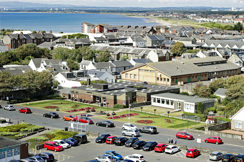 An aerial view of The Library, Troon, South Ayrshire